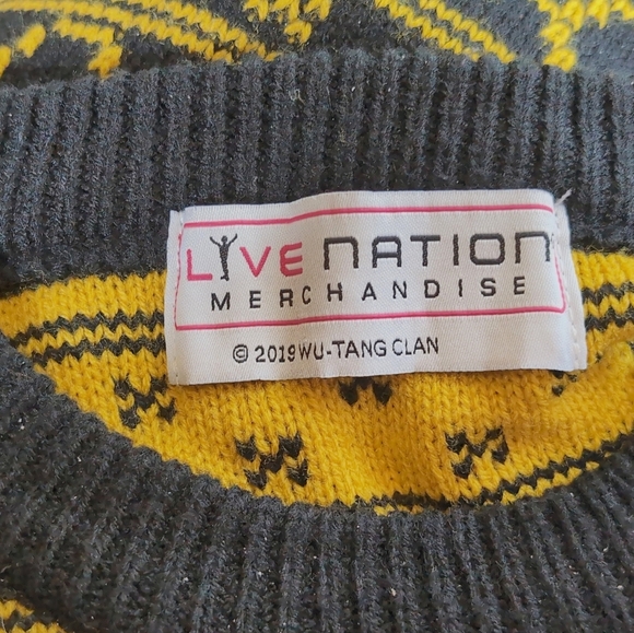 Live Nation Wu Tang Clan Sz M Yellow Black Men's Sweater Killer Bees - Picture 5 of 7